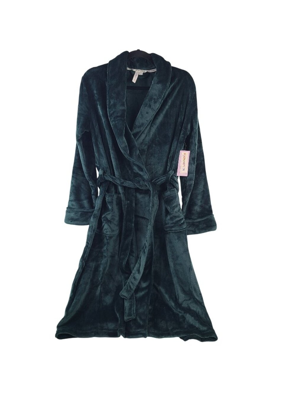 NEW Joyspun Women's Plush Sleep Robe Belted Deep Green Forest Sz S 4-6